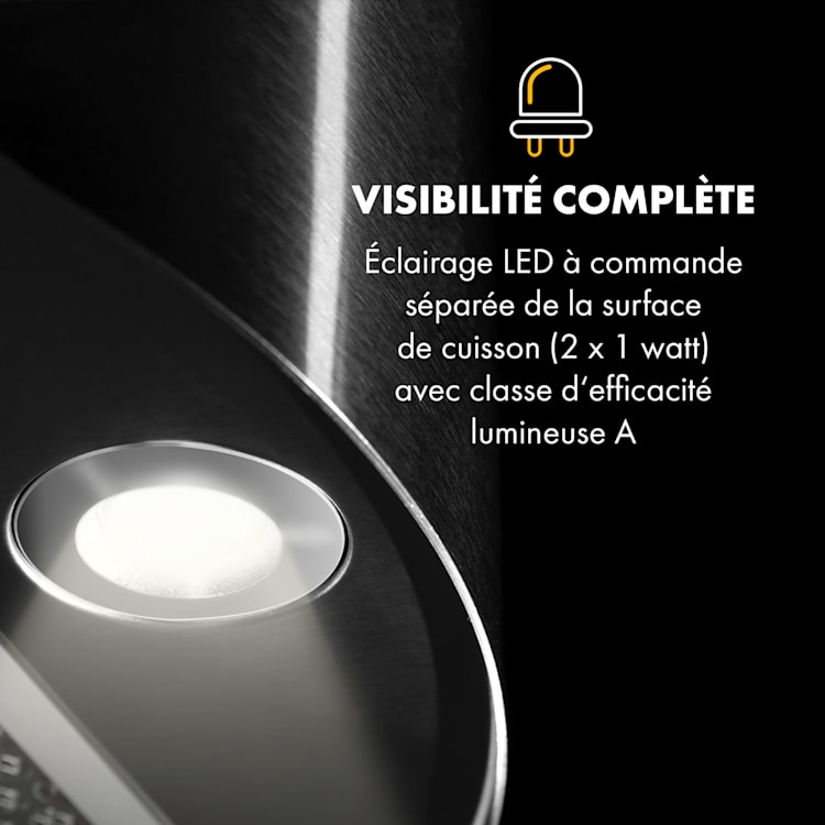 Beretta Hotte îlot 650m³/h 3 vitesses filtres inclus classe C - Inox Argent