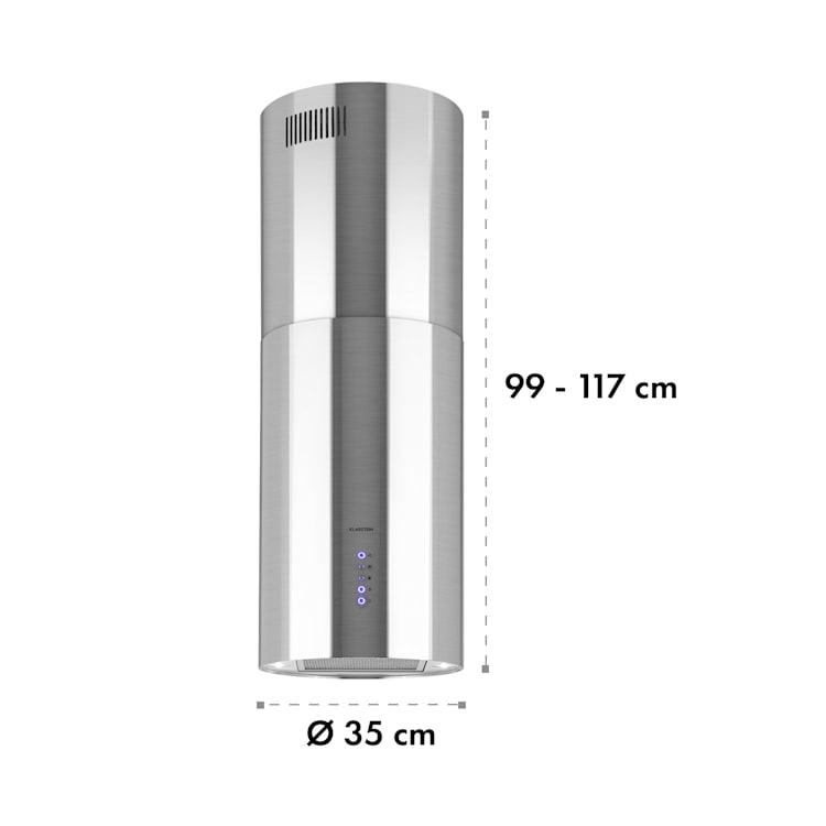Beretta Hotte îlot 650m³/h 3 vitesses filtres inclus classe C - Inox Argent