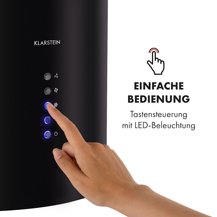 Beretta Inselabzugshaube Ø35cm Ab-/Umluft 650m³/h LED inkl. Aktivkohlefilter Matt-Schwarz