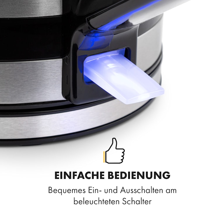 Arabica Wasserkocher 2200W 1,7l max. Edelstahl