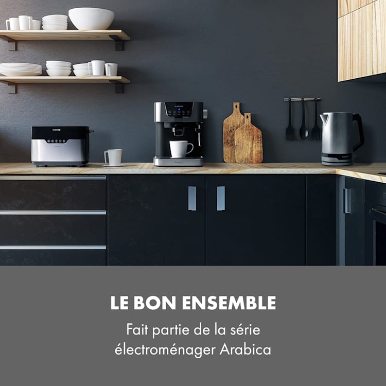 Arabica Bouilloire électrique 1,7L 1850 à 2200W- design inox