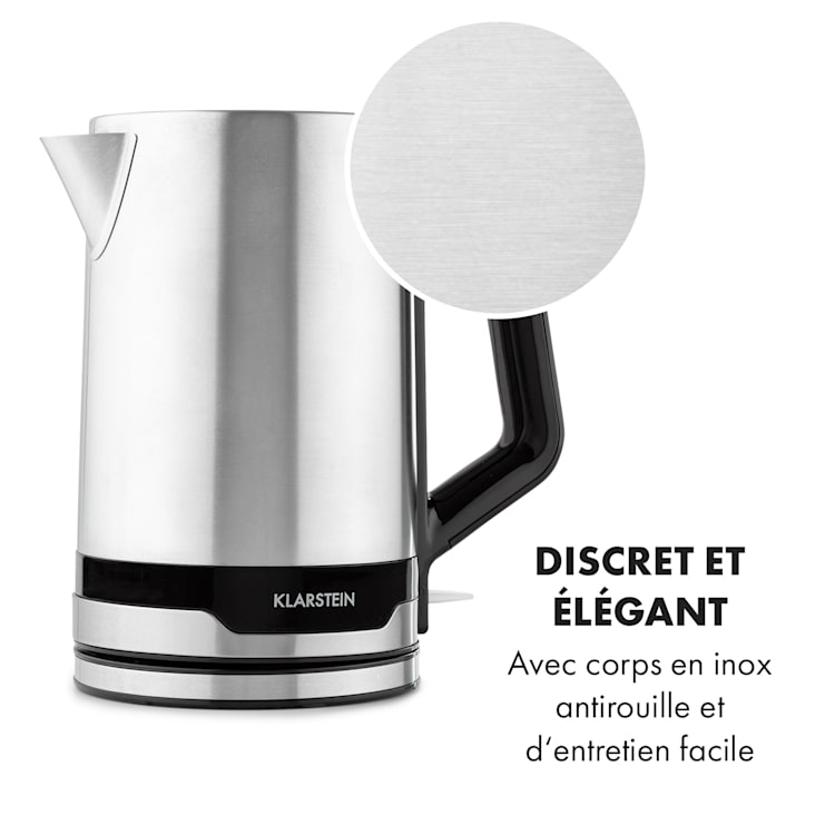 Arabica Bouilloire électrique 1,7L 1850 à 2200W- design inox