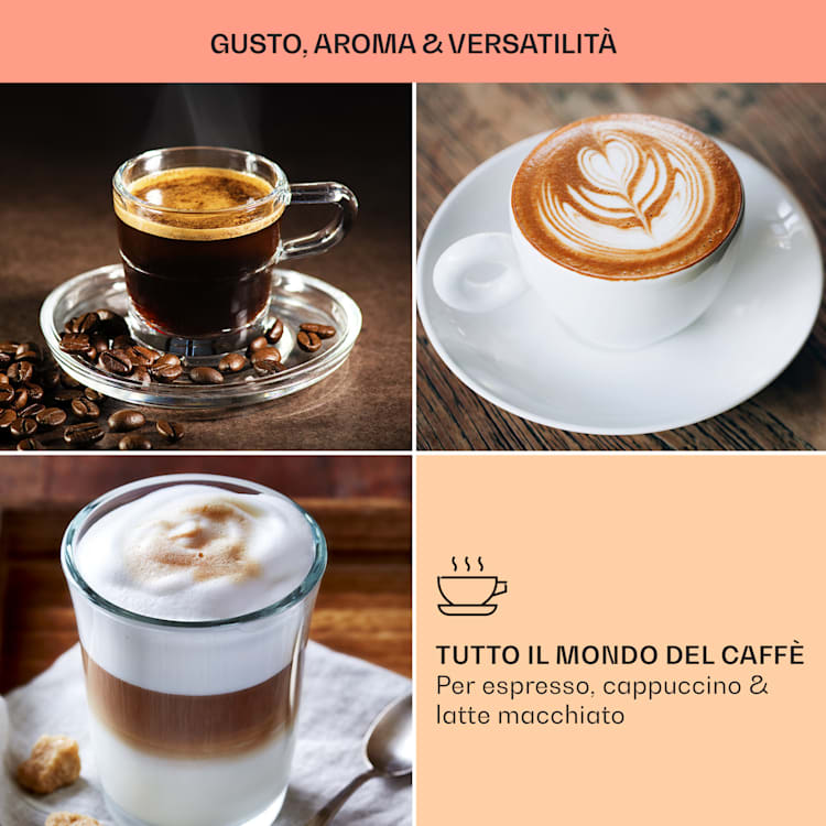 Arabica, Macchina per Caffè Espresso, 15 Bar, 1,5 L, Touch, Acciaio Inox, 1050 W Argento metallizzato