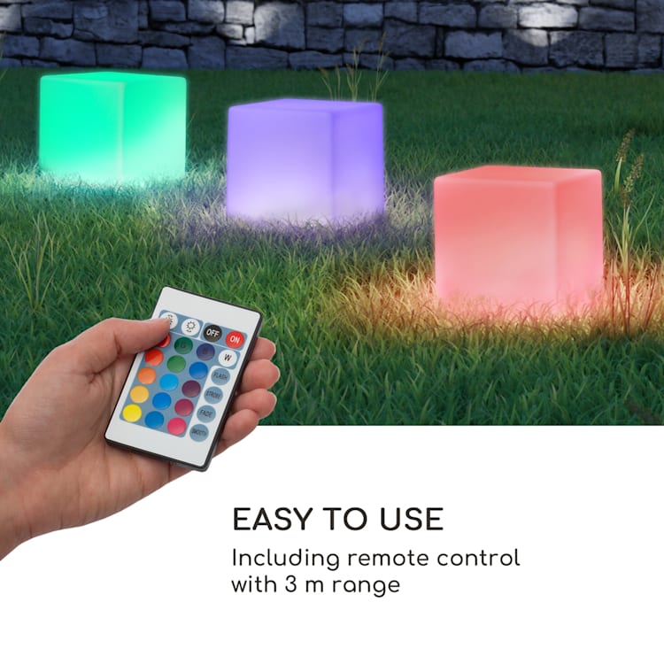 Shinecube XL kubuslamp 40x40x40cm 16 kleuren-LED 4 licht-modi wit
