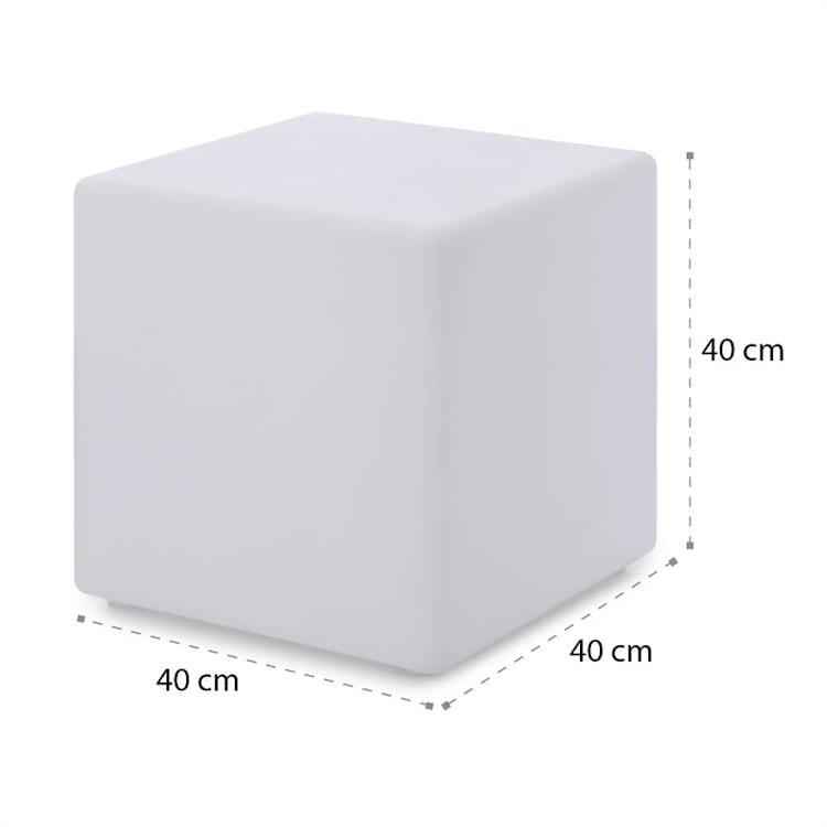 Shinecube XL kubuslamp 40x40x40cm 16 kleuren-LED 4 licht-modi wit