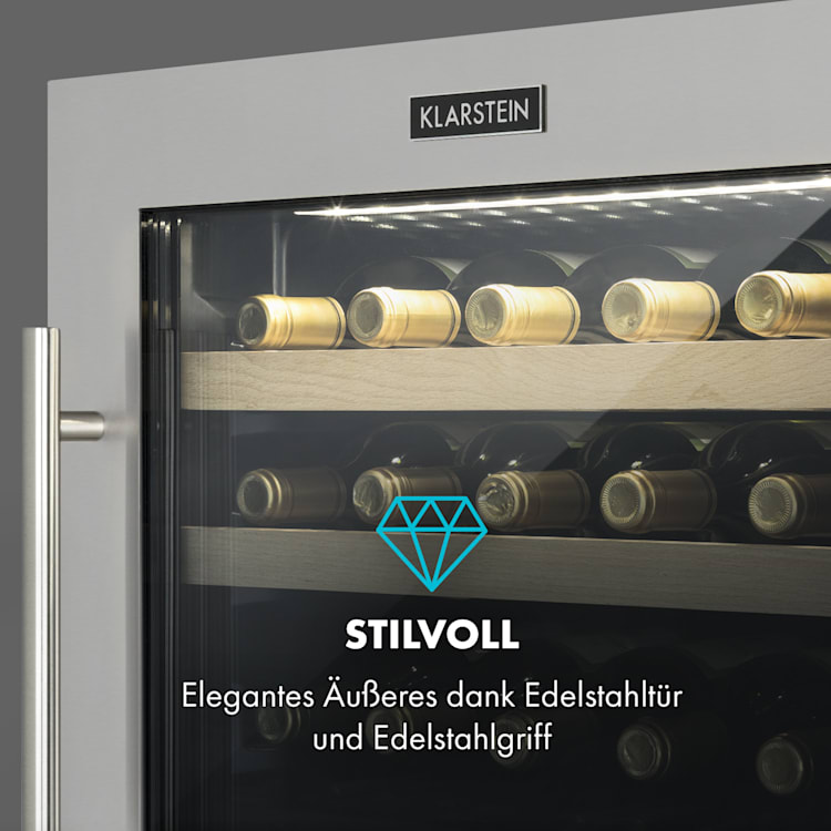 Vinovilla 79 Built-in Duo Zweizonen-Weinkühlschrank 190l 79 Fl. 3-lagige Glastür