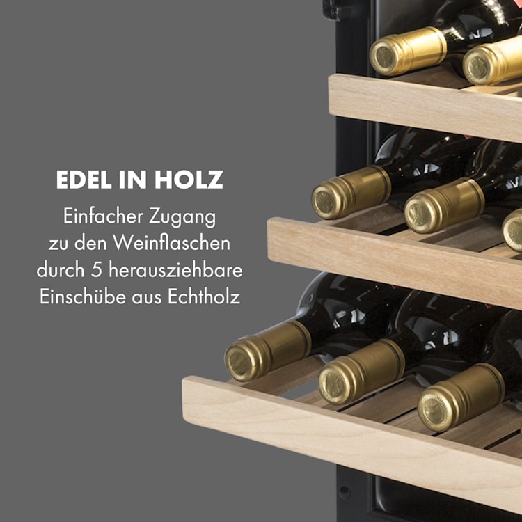 Vinovilla 79 Built-in Duo Zweizonen-Weinkühlschrank 190l 79 Fl. 3-lagige Glastür