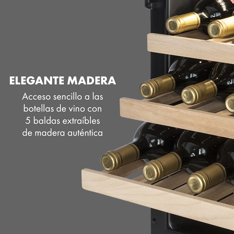 Vinovilla 79 Built-In Duo Vinoteca con 2 zonas 190 litros 79 botellas Puerta de triple cristal