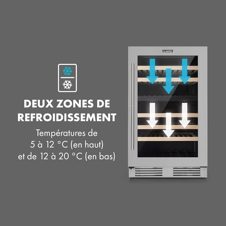 Vinovilla 79 Built-in Duo cave à vin à deux compartiments 190 L 79 bouteilles porte triple vitrage