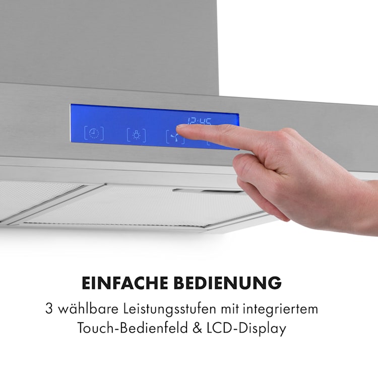 Sabrina Dunstabzugshaube 575 m3/h 3 Leistungsstufen EEK A Edelstahl gebürstet 60 cm | Silber