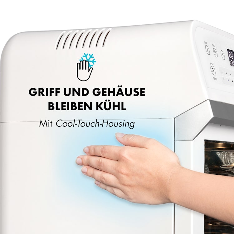 AeroVital Cube Heißluftfritteuse 1600W 12l Timer 16 Programme weiß Weiß