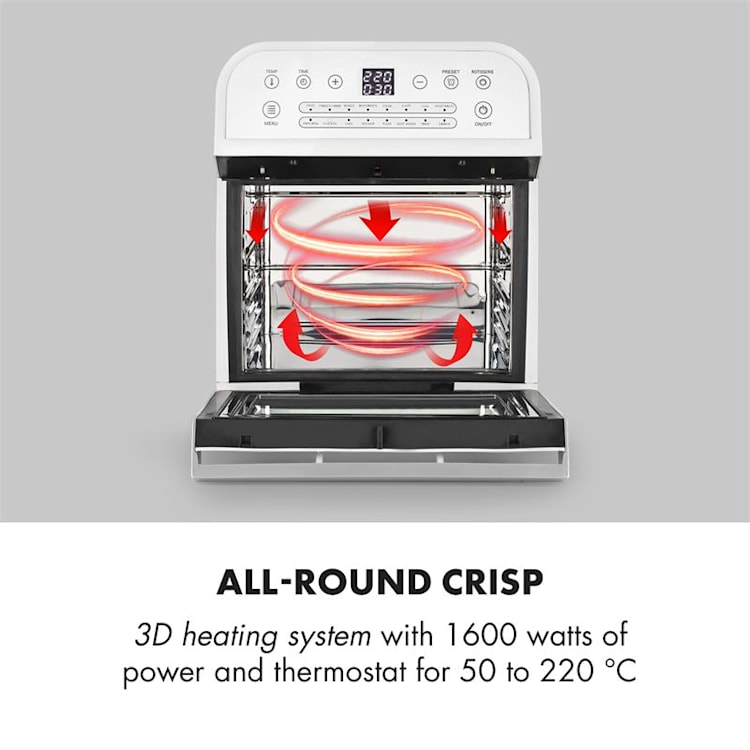 AeroVital Cube, friteuză cu aer cald, 1600W, 12l, cronometru, 16 programe, alb Alb