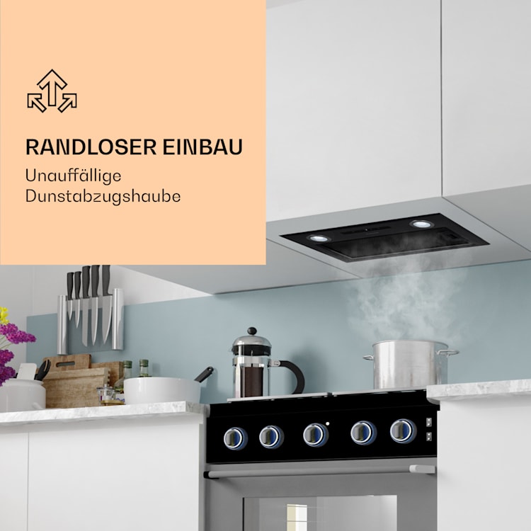 Paolo Dunstabzugshaube Einbau 52 cm EEK: A 593 m³/h LED Touch 52 cm | Schwarz