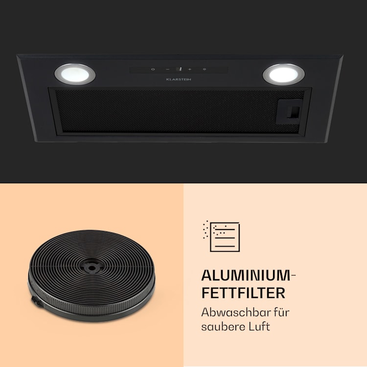 Paolo Dunstabzugshaube Einbau 52 cm EEK: A 593 m³/h LED Touch 52 cm | Schwarz