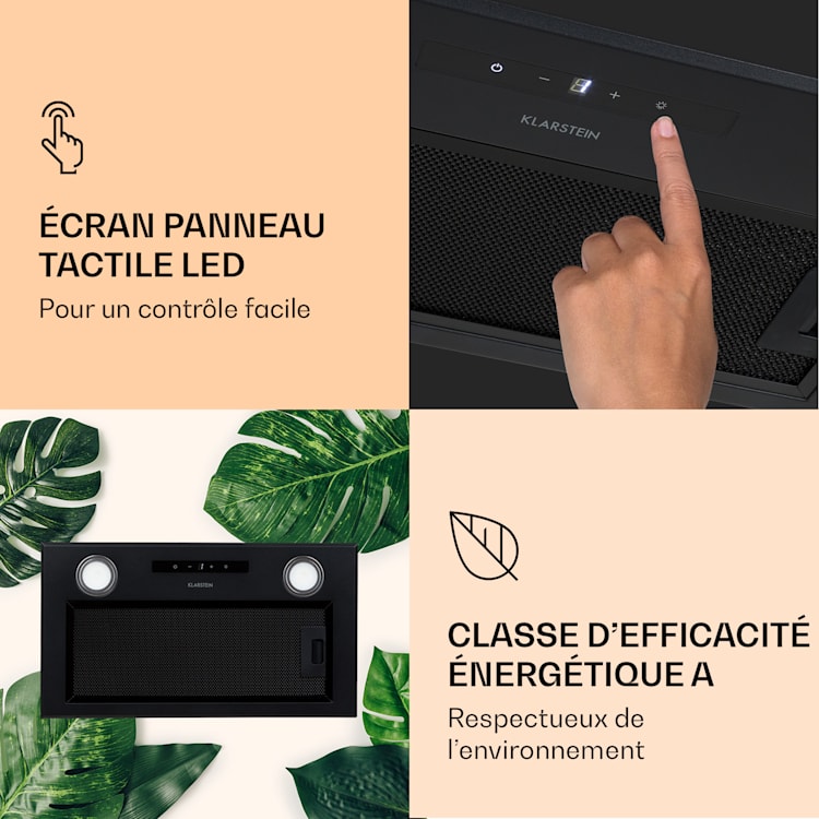 Paolo Hotte aspirante encastrable 52 cm CEE : A 593 m³/h LED Tactile