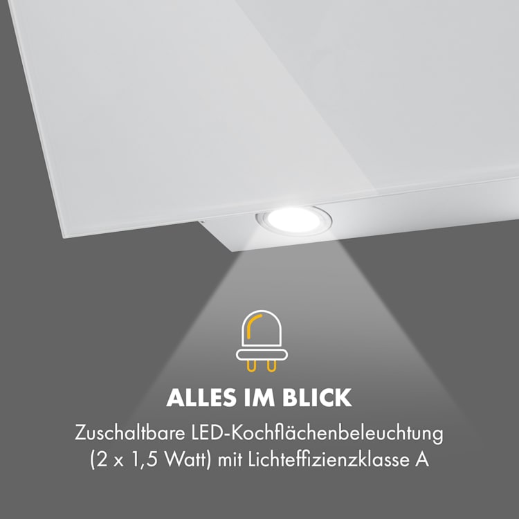 Laurel 60 Dunstabzugshaube 60cm Abluft: 350 m³/h LED Touch weiß 60 cm | Weiß
