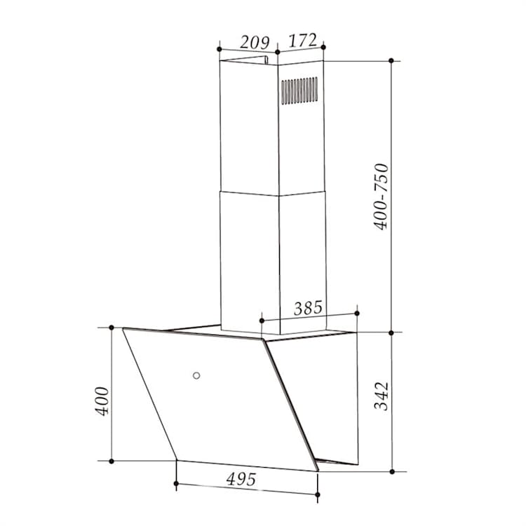 Laurel 60 Dunstabzugshaube 60cm Abluft: 350 m³/h LED Touch weiß 60 cm | Weiß