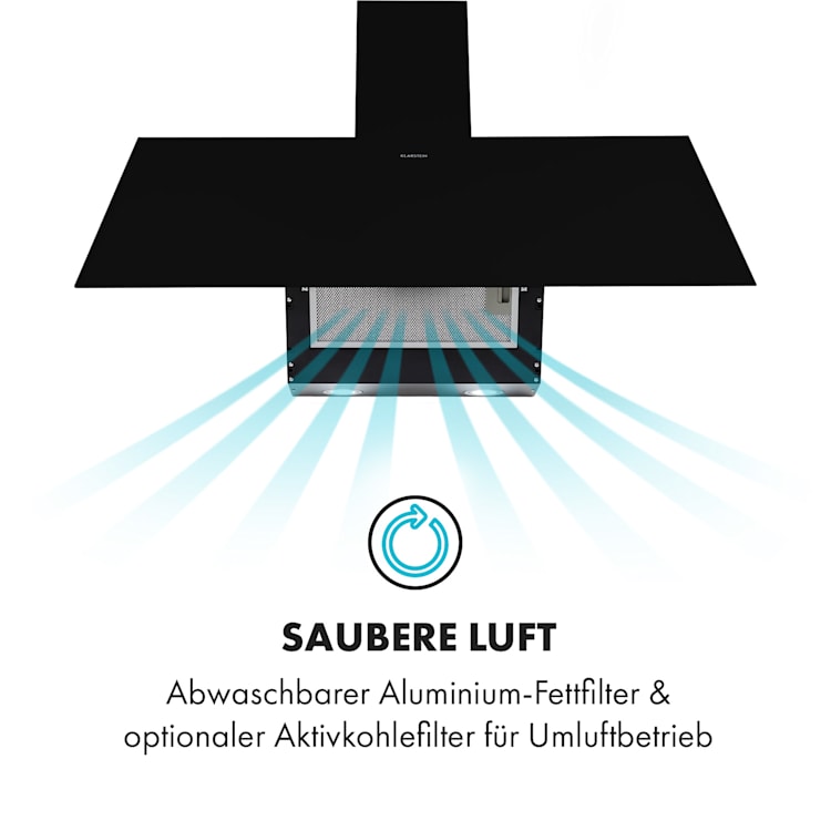 Laurel 90 Dunstabzugshaube 90cm Abluft: 350 m³/h LED Touch schwarz 90 cm | Schwarz
