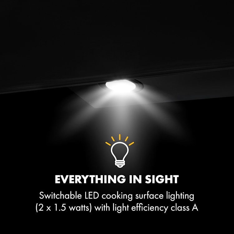 Laurel 90, páraelszívó, 90 cm, 350 m³/óra, LED érintésvezérlés, fekete 90 cm | Fekete