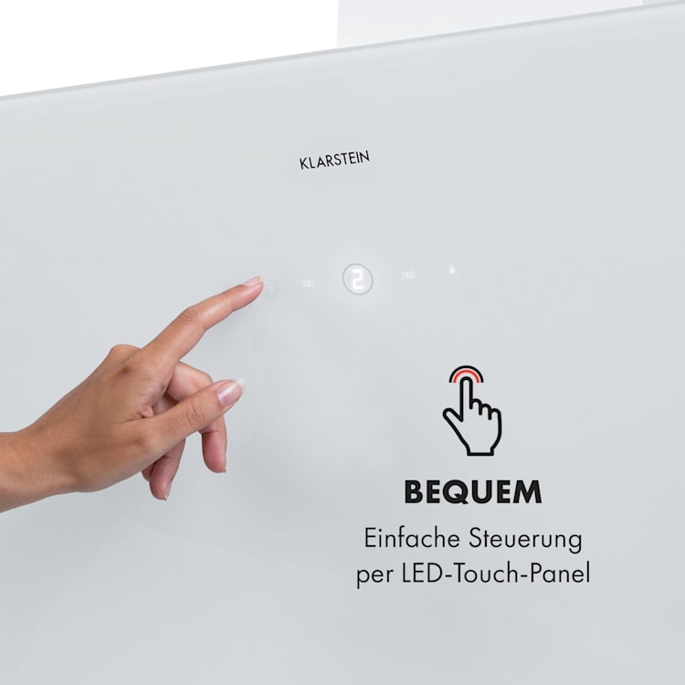 Laurel 90 Dunstabzugshaube 90cm Abluft: 350 m³/h LED Touch weiß 90 cm | Weiß