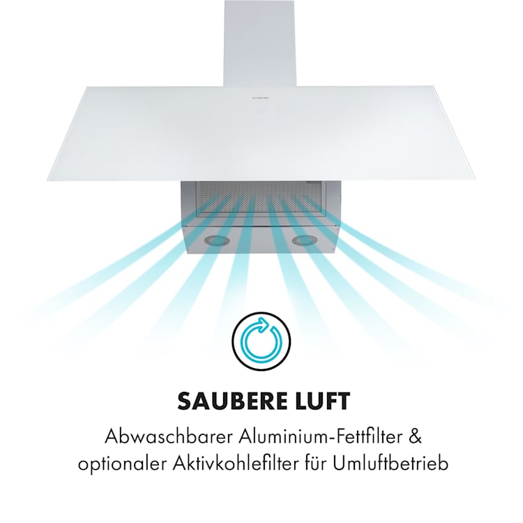Laurel 90 Dunstabzugshaube 90cm Abluft: 350 m³/h LED Touch weiß 90 cm | Weiß