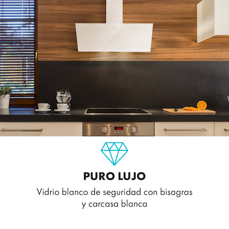 Laurel 90 campana extractora 90 cm aire de escape: 350 m³/h LED touch blanco 90 cm | Blanco