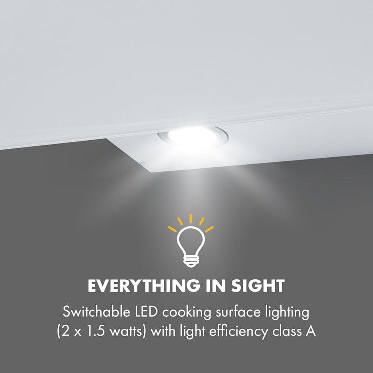 Laurel 90, hotă, 90 cm, putere de extracție 350 mm³/h, LED, ecran tactil, alb