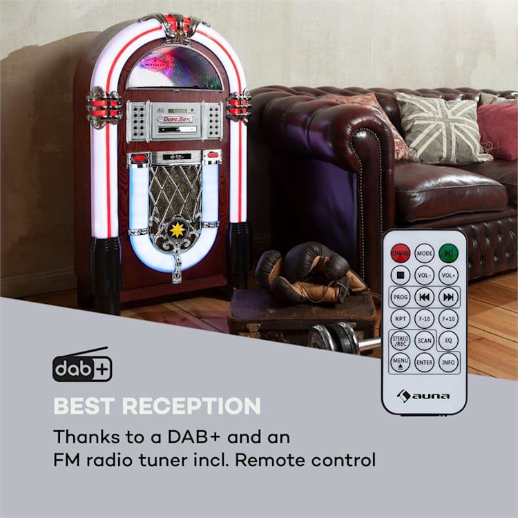 Graceland DAB jukebox BT DC vinile DAB+/FM USB SD AUX-IN luce a LED