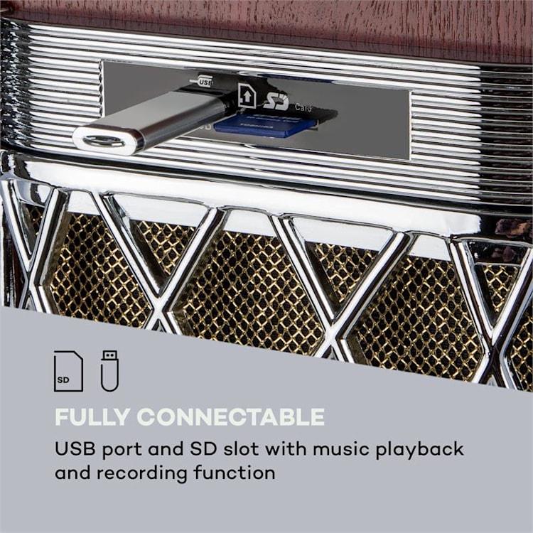 Graceland DAB jukebox BT DC vinile DAB+/FM USB SD AUX-IN luce a LED