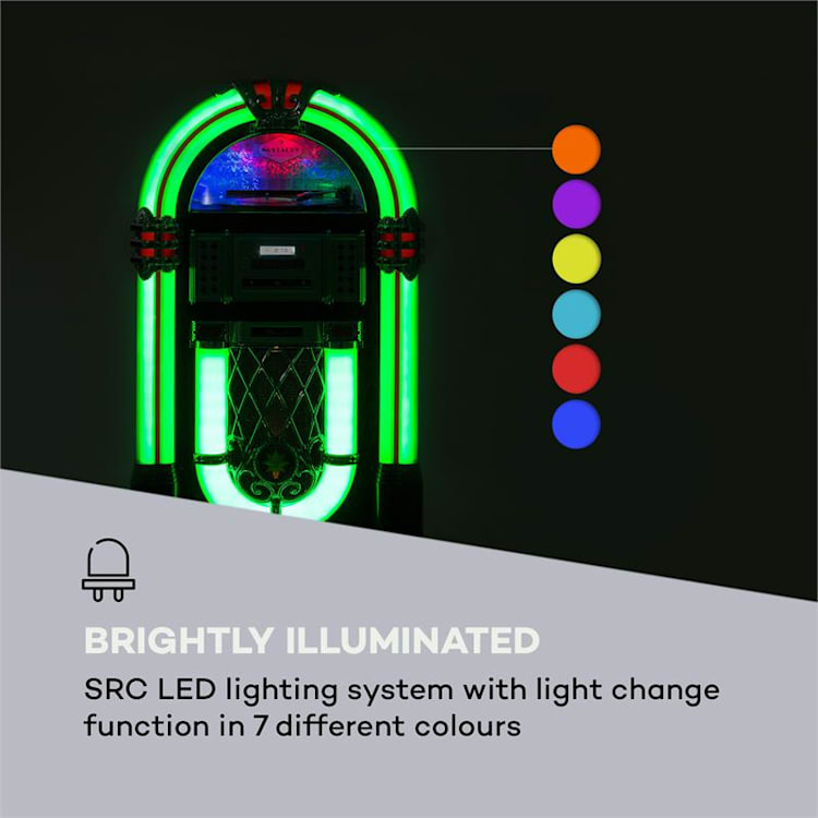 Graceland DAB jukebox BT DC vinile DAB+/FM USB SD AUX-IN luce a LED