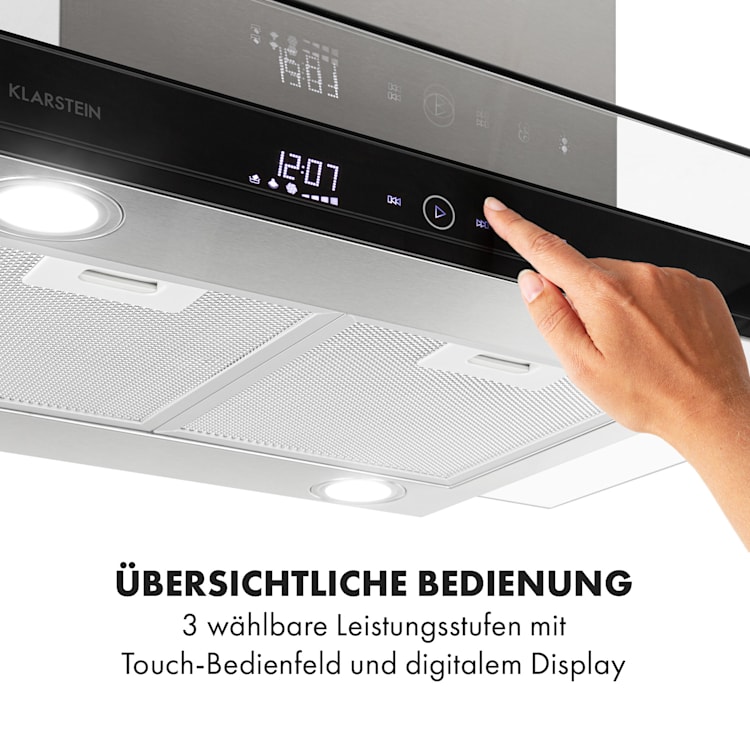 Aurelia Hotte aspirante îlot 90cm 600 m³/h Classe A - inox argent