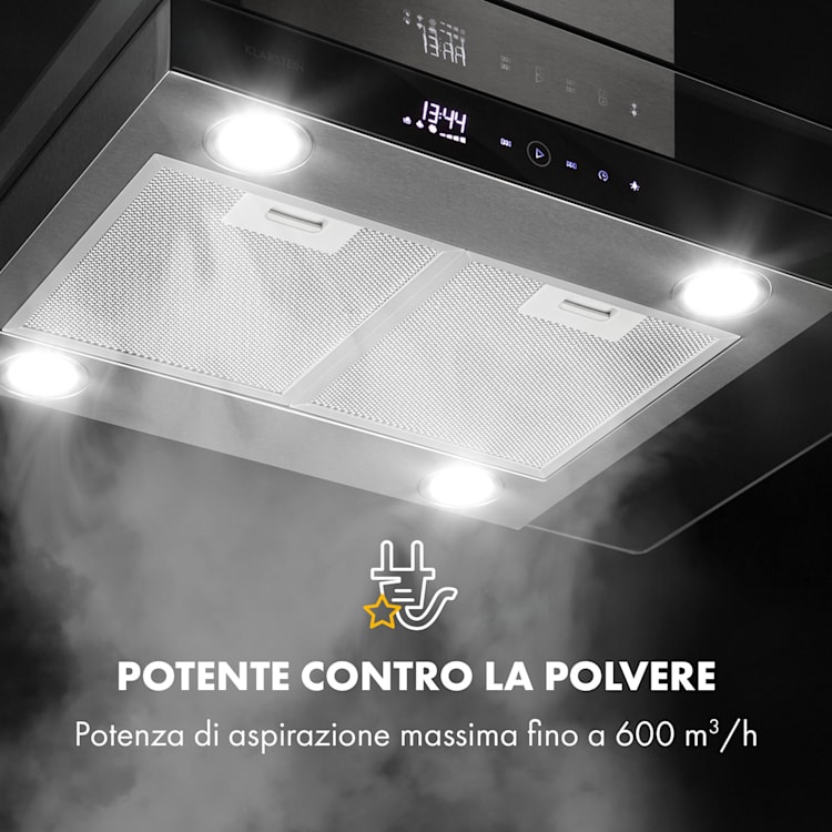 Aurelia cappa aspirante 90cm 600m³/h EEK A acciaio inox argento