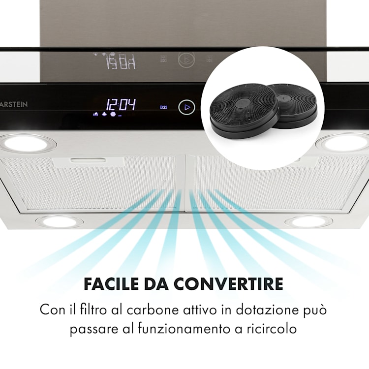 Aurelia cappa aspirante 90cm 600m³/h EEK A acciaio inox argento