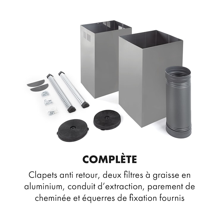 Colette Hotte aspirante îlot 90cm 600 m³/h Classe A - inox argent