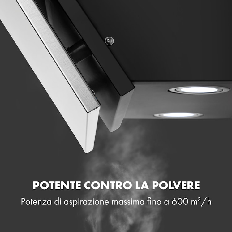 Silver Lining 60 Cappa Aspirante 60cm 600m³/h Classe A Acciaio Inox 60 cm