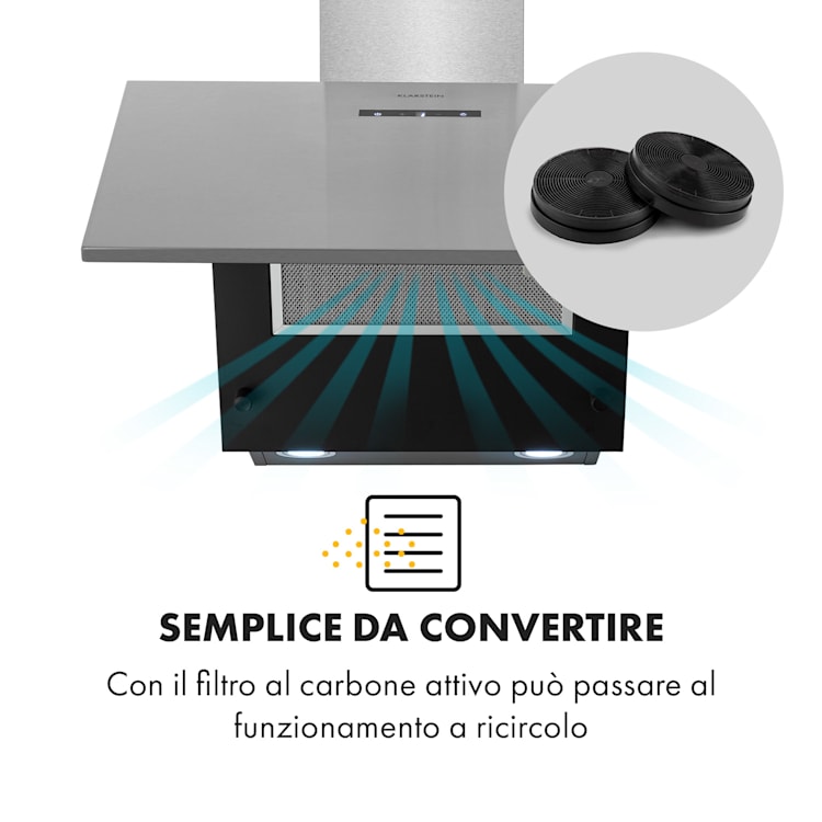 Silver Lining 60 Cappa Aspirante 60cm 600m³/h Classe A Acciaio Inox 60 cm