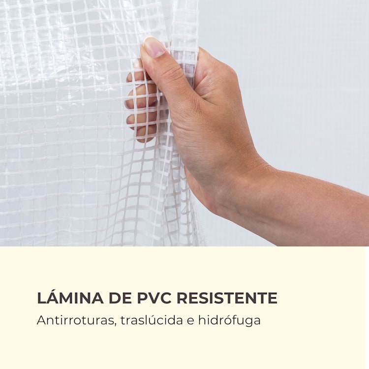 Plant Palace X2 vivero 200 x 220 x 100 cm acero tubular lámina reticulada de PVC 200 cm