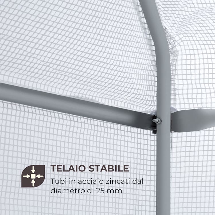 Plant Palace X2 tenda per serra 200x220x100cm tubo d'acciaio pellicola con griglia in PVC 200 cm