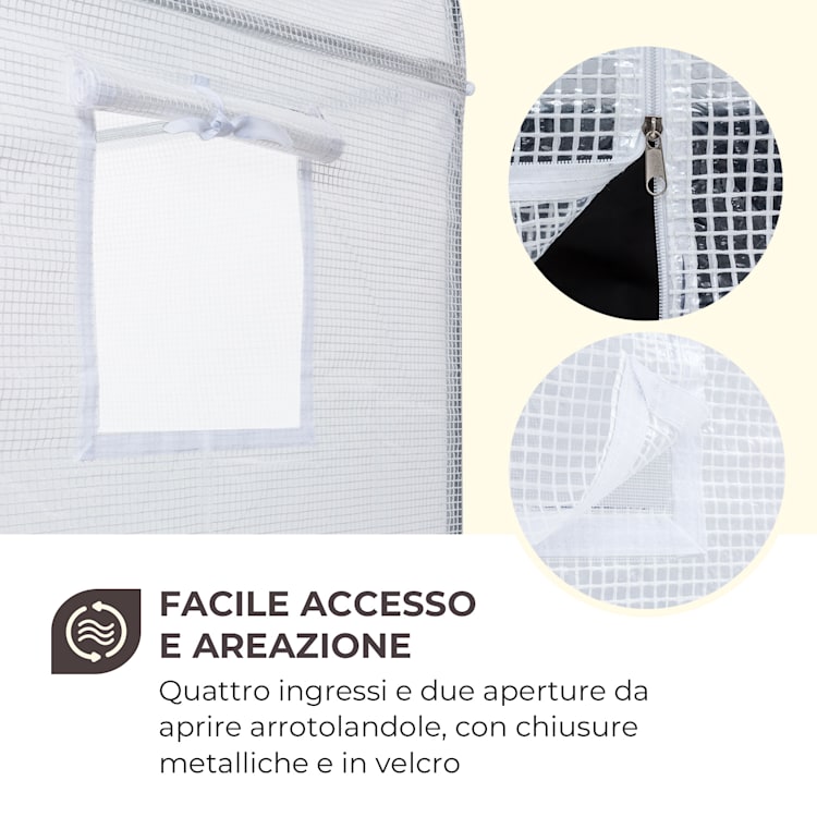 Plant Palace X2 tenda per serra 200x220x100cm tubo d'acciaio pellicola con griglia in PVC 200 cm