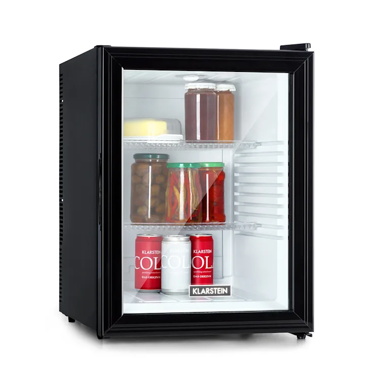 Brooklyn 42 Mini Fridge Glass Door LED Shelf 42 Ltr | Black