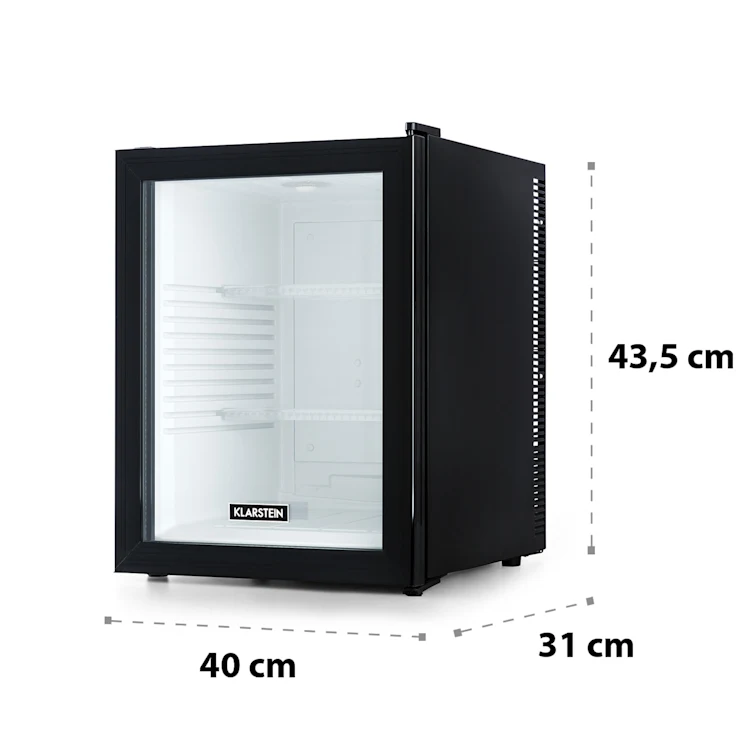 Brooklyn 42 Mini Fridge Glass Door LED Shelf 42 Ltr | Black