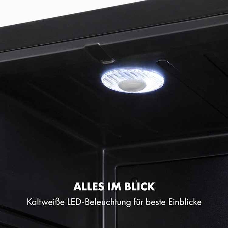 Brooklyn 42 Mini-Kühlschrank Glastür LED Ablage 42 Ltr | Schwarz