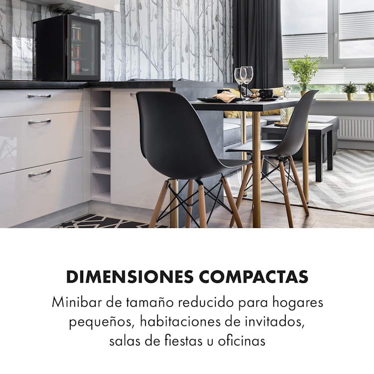 Mini frigorífico Brooklyn 42 puerta de cristal estante LED 42 L | Negro