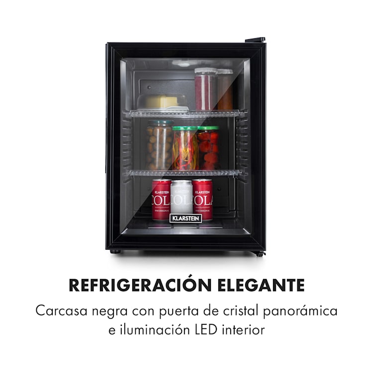 Mini frigorífico Brooklyn 42 puerta de cristal estante LED 42 L | Negro