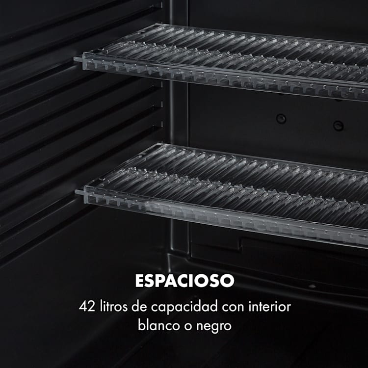 Mini frigorífico Brooklyn 42 puerta de cristal estante LED 42 L | Negro
