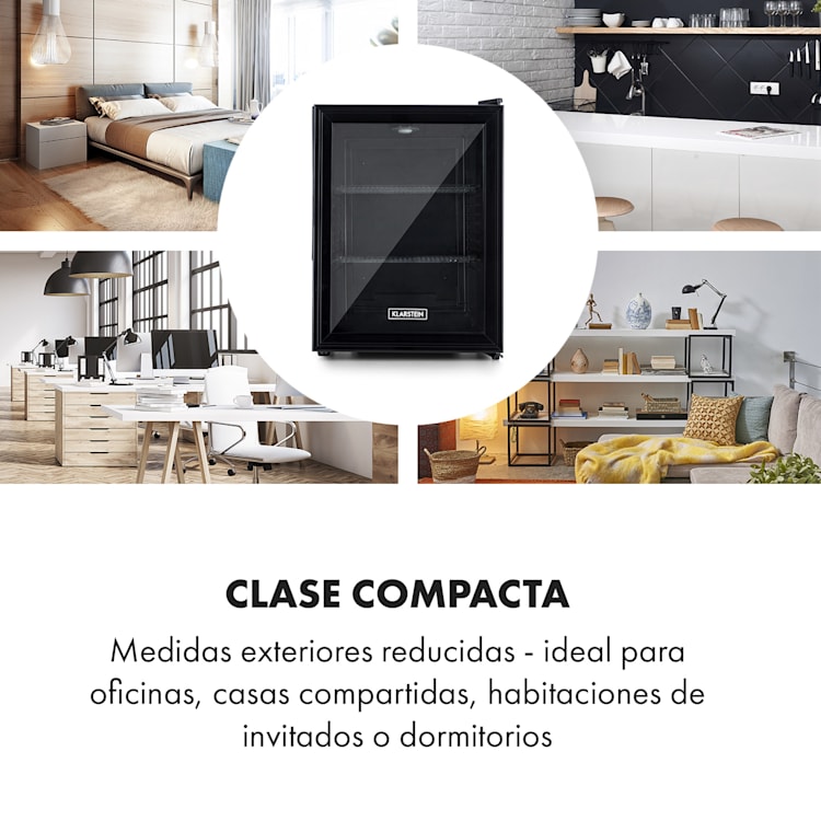 Mini frigorífico Brooklyn 42 puerta de cristal estante LED 42 L | Negro