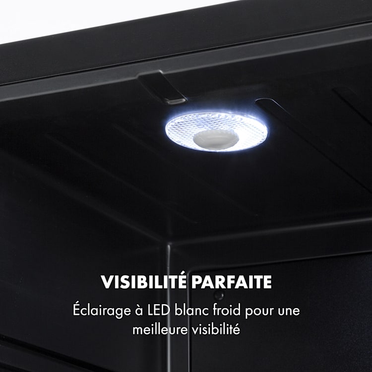Brooklyn 42 Mini-réfrigérateur porte vitrée compartiments LED 42 L | Noir