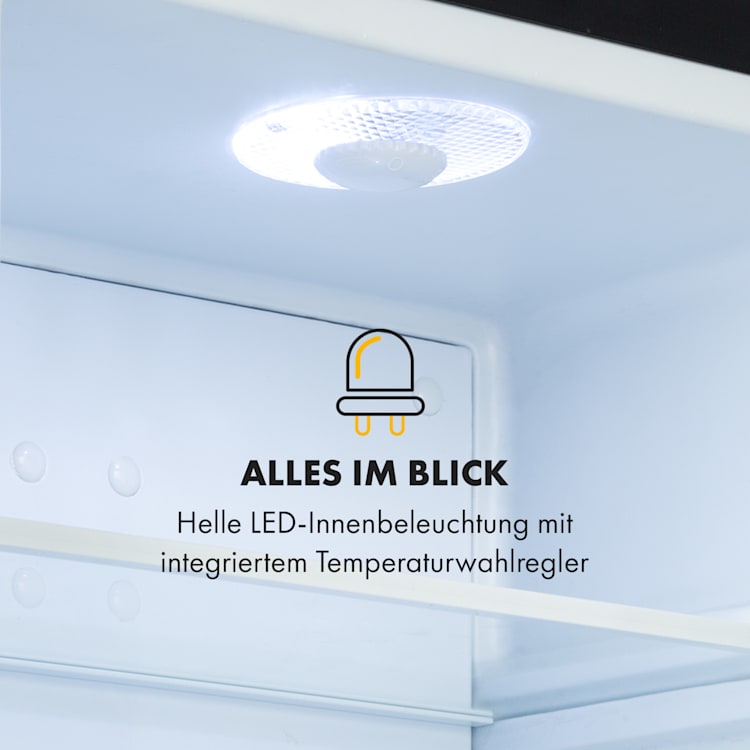 Frosty Mini-Kühlschrank EEC A Spiegelglastür 10 Liter schwarz