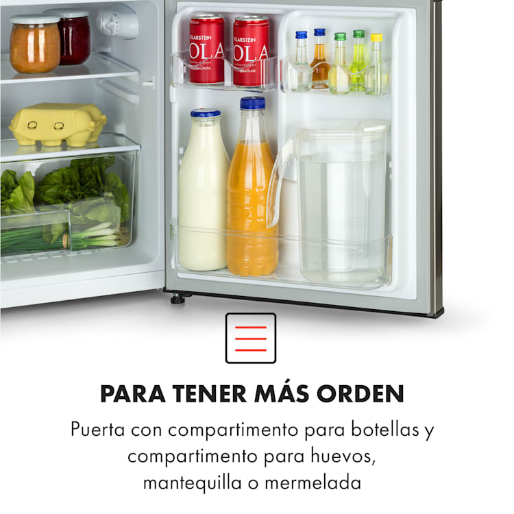 Big Daddy Cool Refrigerador con congelador 61/25 litros 2 niveles Acero inoxidable