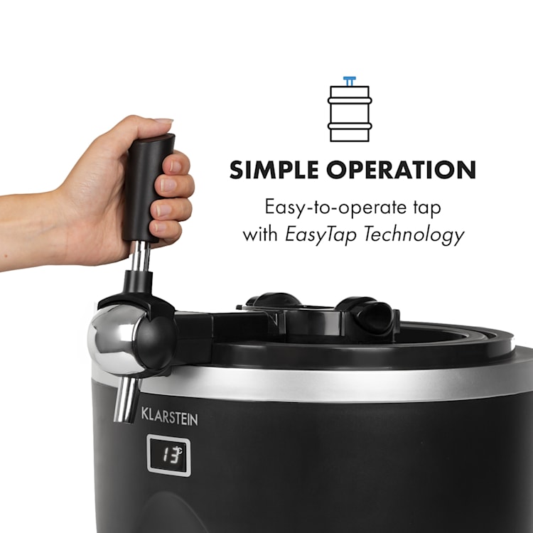 Tap2Go, mobilné čapovacie zariadenie 2 v 1 s chladničkou na nápoje, 5 l/13 l, čierne